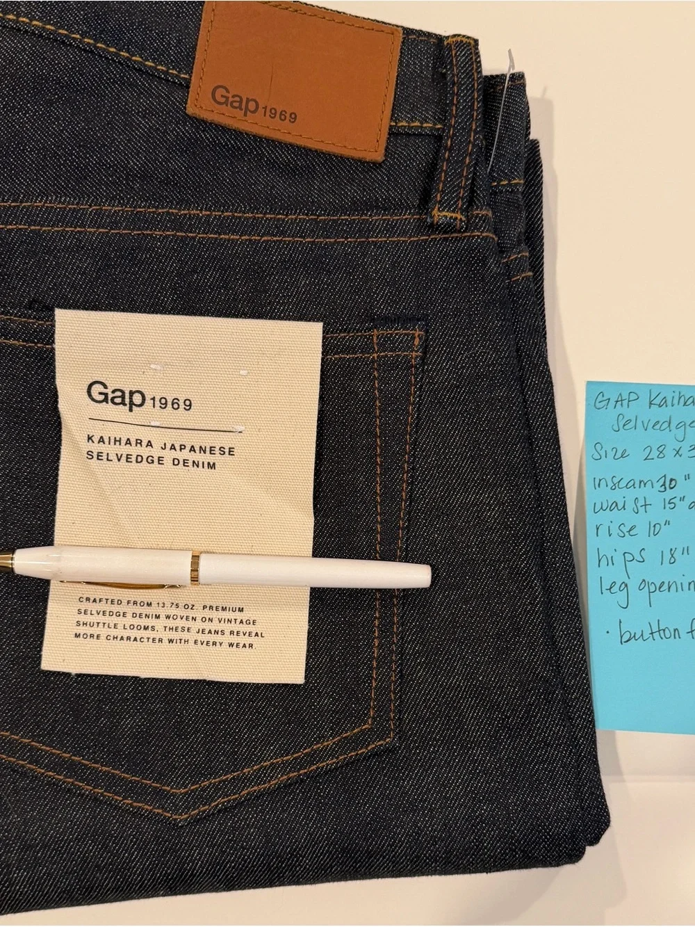 NEW NWT GAP Vintage Kaihara Japanese Selvedge Denim 28 x 30 Slim RARE